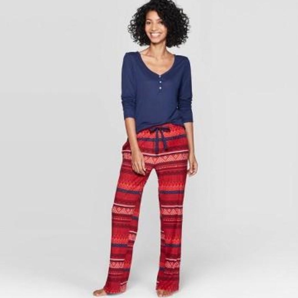 WOMEN'S FAIRISLE HENLEY SLEEP PAJAMA STARS ABOVE